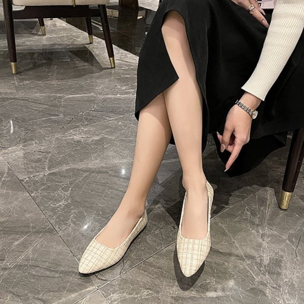 シンプルツイードフラットパンプス｜オフィスカジュアル レディース 通販【ミレジェネ】