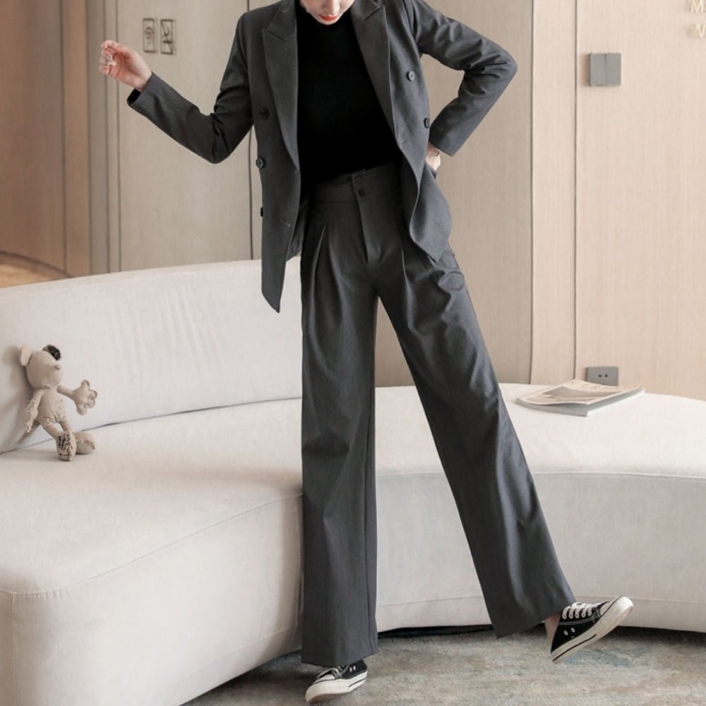 ハイウエストワイドパンツ・ダブルジャケットセットアップ｜オフィスカジュアル レディース 通販【ミレジェネ】