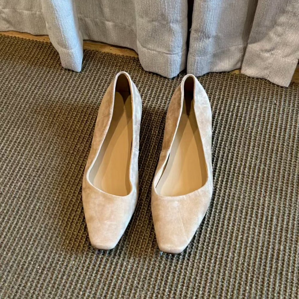 スクエアトゥスエード調パンプス｜オフィスカジュアル レディース 通販【ミレジェネ】