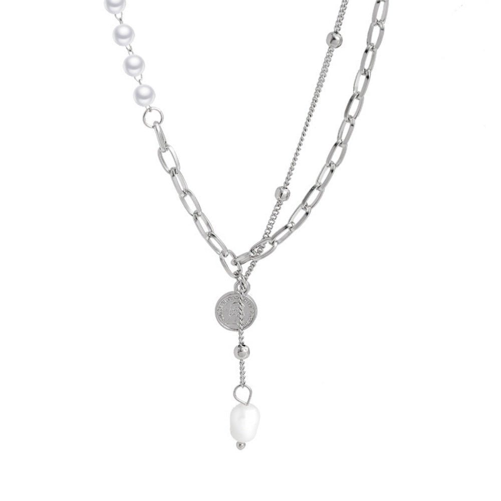 パール×チェーンショートネックレス｜オフィスカジュアル レディース 通販【ミレジェネ】