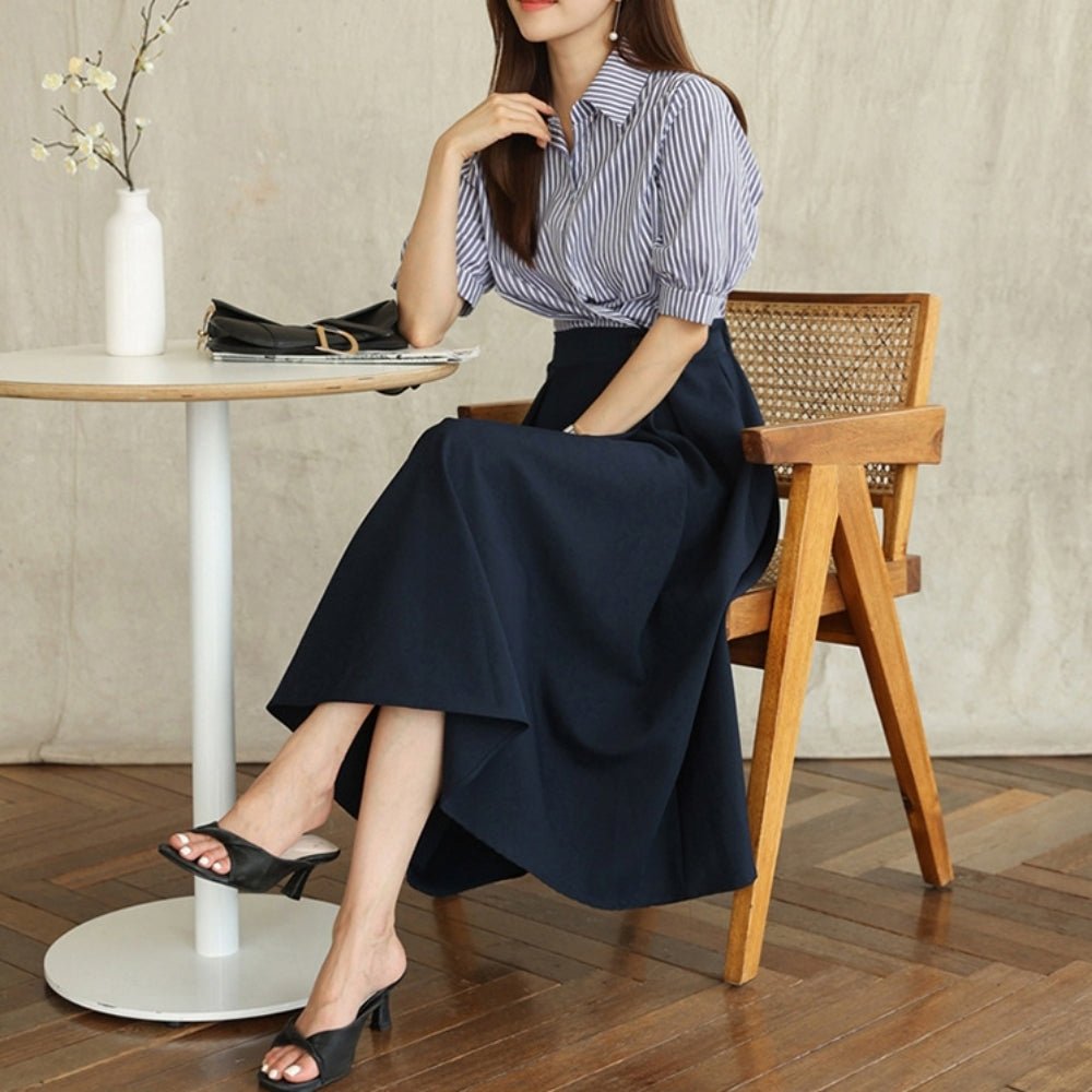 ミモレ丈タックスカート｜オフィスカジュアル レディース 通販【ミレジェネ】