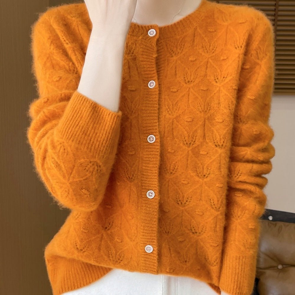 レース調ウールカーディガン｜オフィスカジュアル レディース 通販【ミレジェネ】