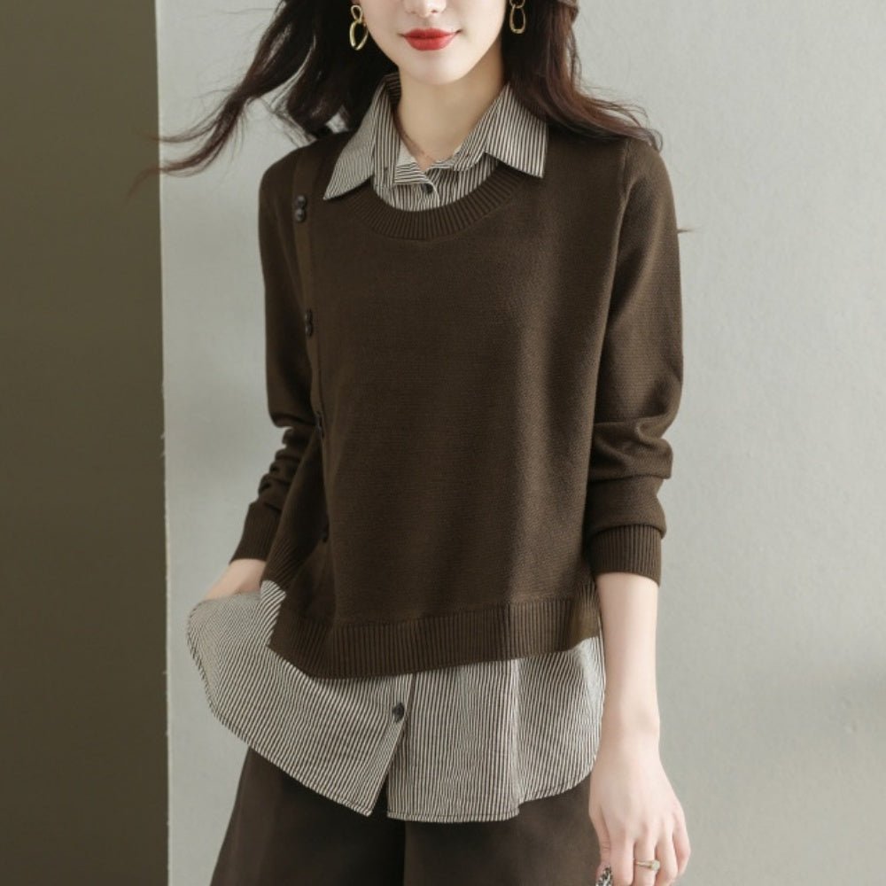 フェイクレイヤードニット｜オフィスカジュアル レディース 通販【ミレジェネ】