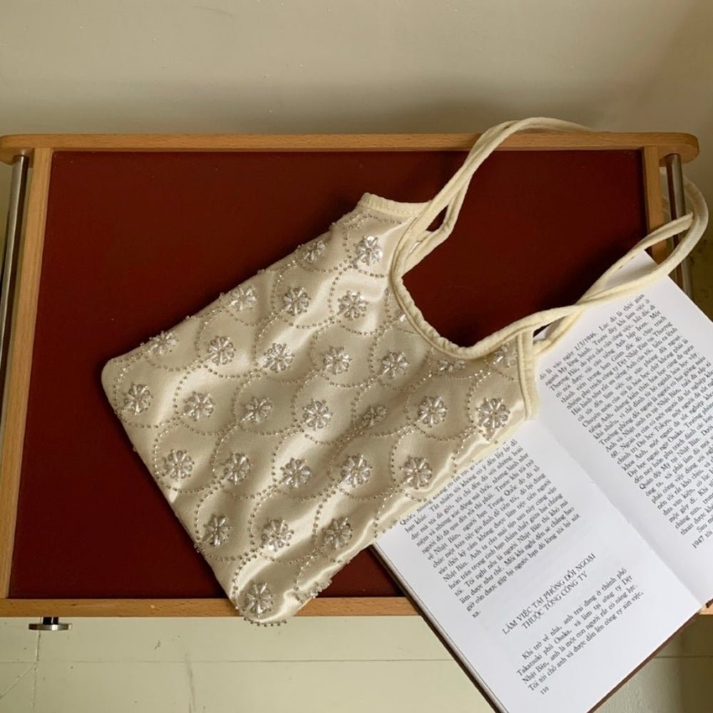 ビーズ刺繍サテントートバッグ｜オフィスカジュアル レディース 通販【ミレジェネ】