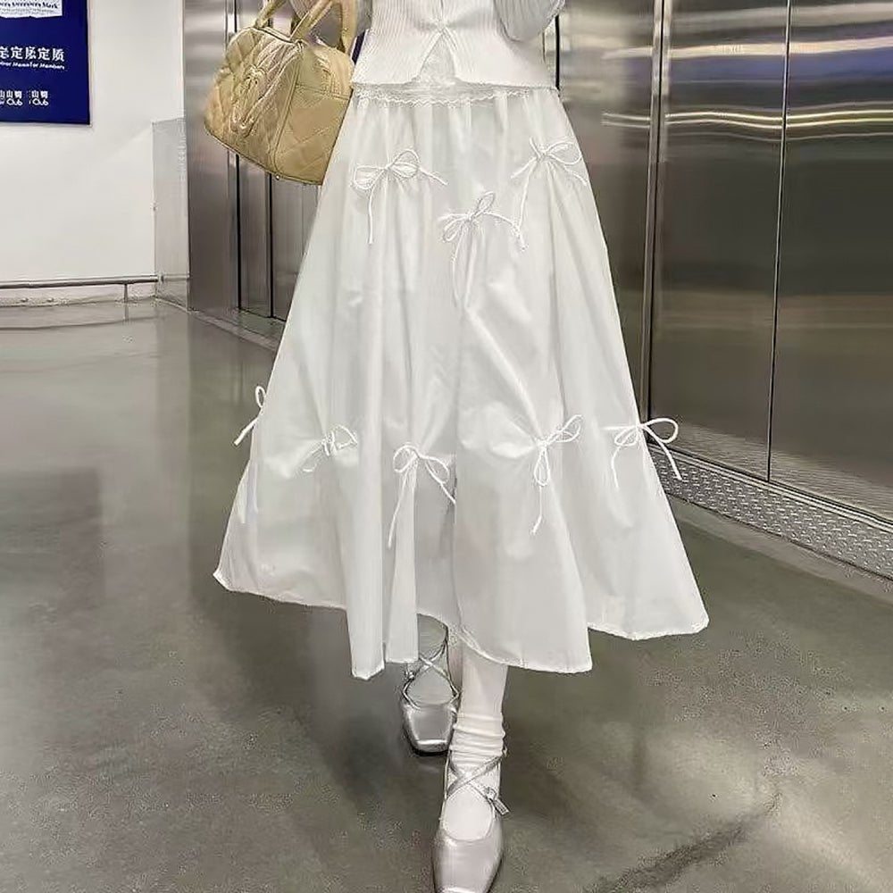 リボンギャザーフレアスカート｜オフィスカジュアル レディース 通販【ミレジェネ】