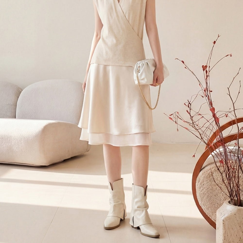 【通勤/きれいめ】サテン地フレアスカート [ミレジェネ]｜オフィスカジュアル レディース 通販【ミレジェネ】