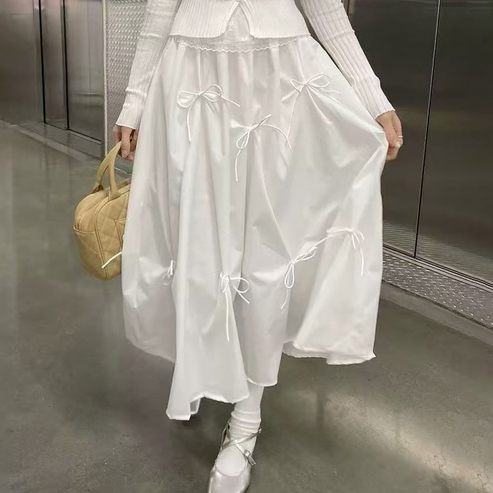 リボンギャザーフレアスカート｜オフィスカジュアル レディース 通販【ミレジェネ】