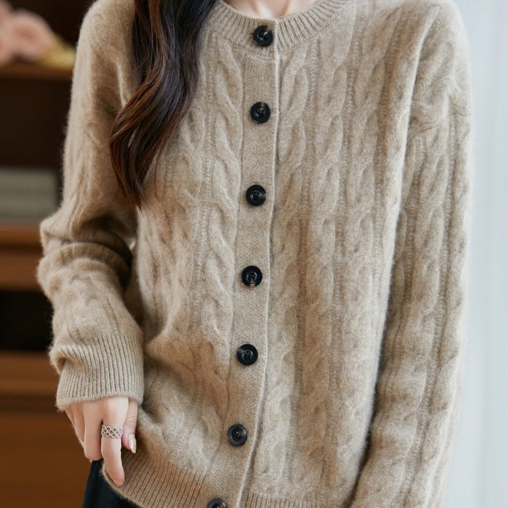 ウールケーブルニットカーディガン｜オフィスカジュアル レディース 通販【ミレジェネ】