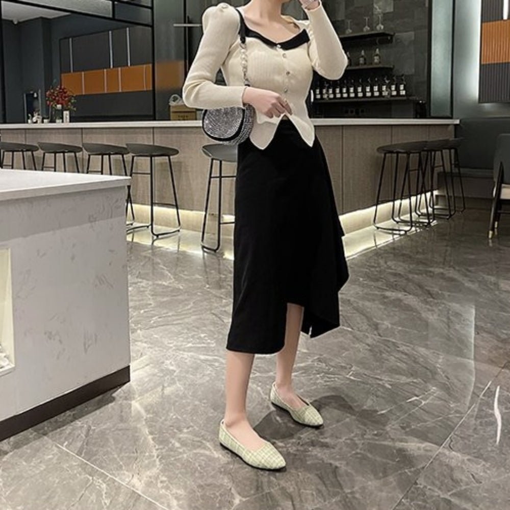 シンプルツイードフラットパンプス｜オフィスカジュアル レディース 通販【ミレジェネ】