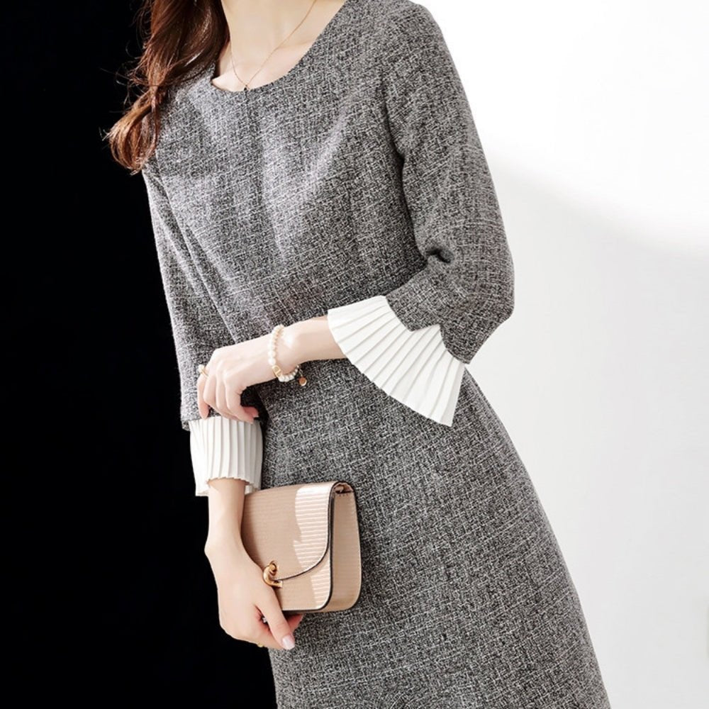 袖プリーツマーメイドワンピース｜オフィスカジュアル レディース 通販【ミレジェネ】