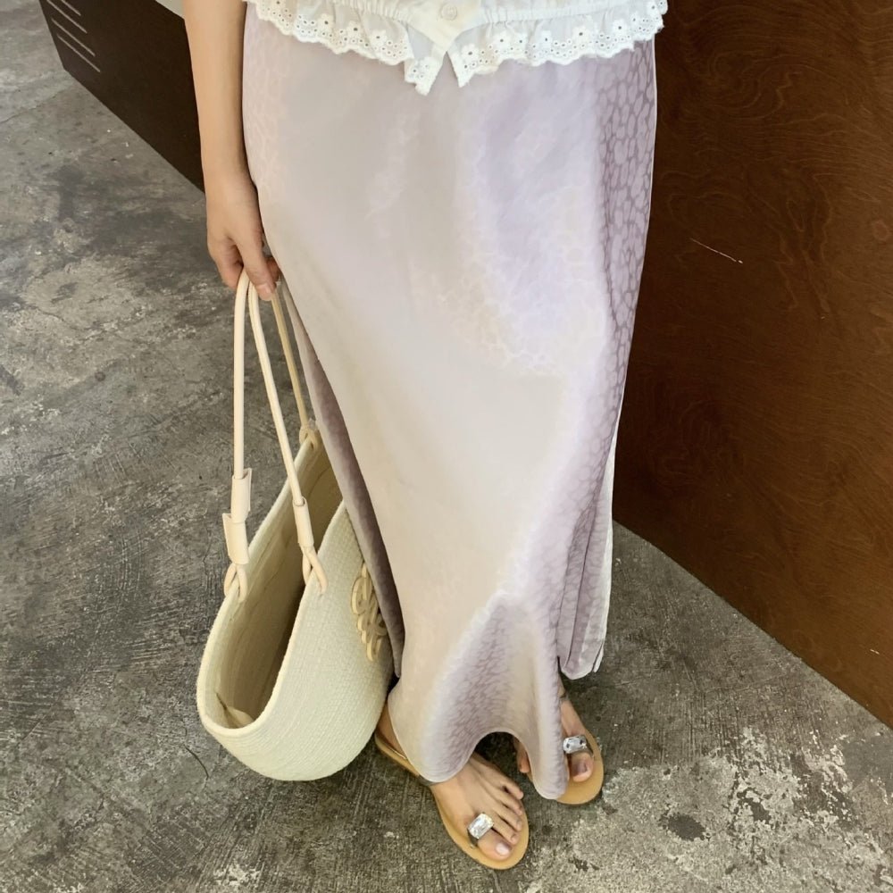 レオパ柄サテンマーメイドスカート｜オフィスカジュアル レディース 通販【ミレジェネ】