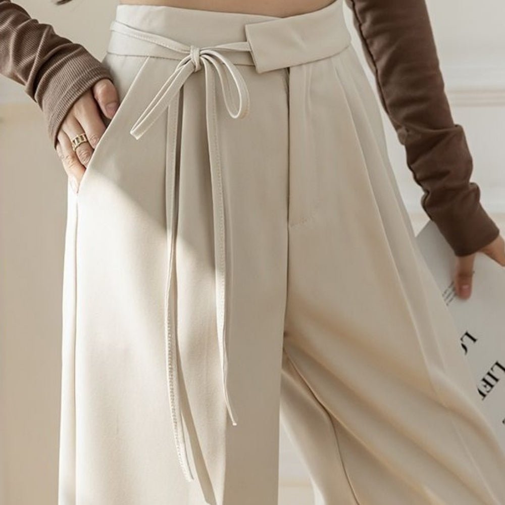 サイドリボンスラックスパンツ｜オフィスカジュアル レディース 通販【ミレジェネ】