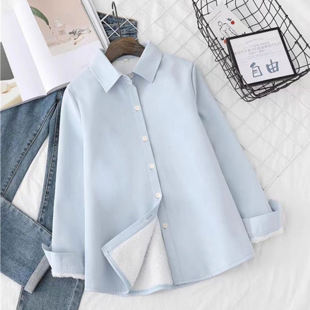 裏起毛レギュラーカラーシャツ｜オフィスカジュアル レディース 通販【ミレジェネ】