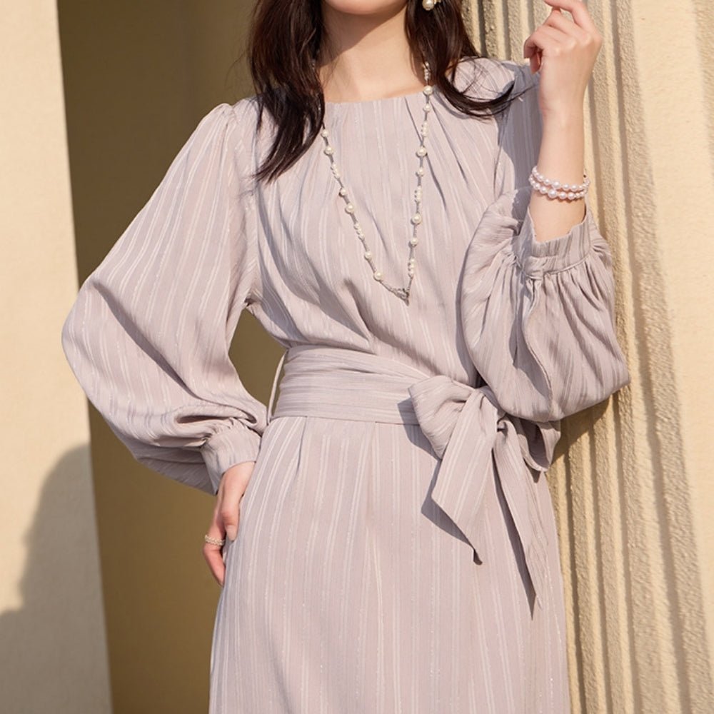 パフスリーブエレガントワンピース｜オフィスカジュアル レディース 通販【ミレジェネ】