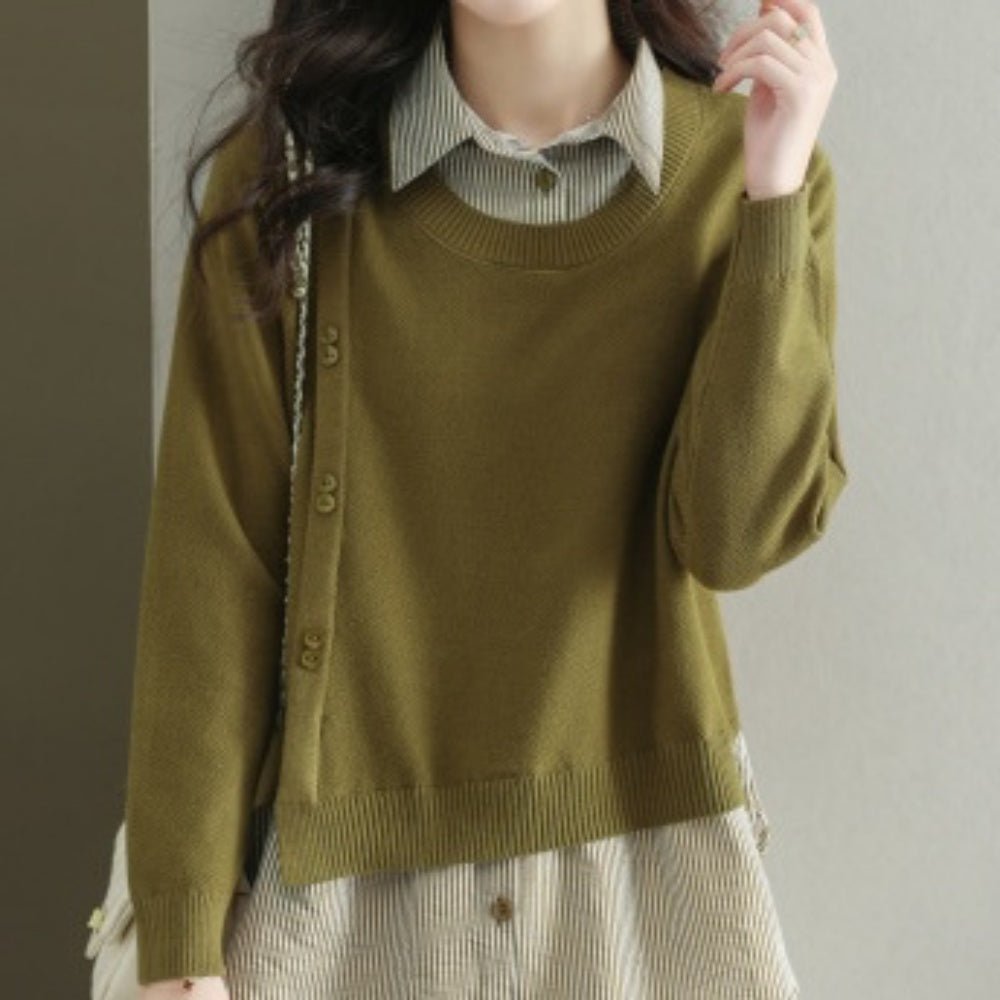 フェイクレイヤードニット｜オフィスカジュアル レディース 通販【ミレジェネ】