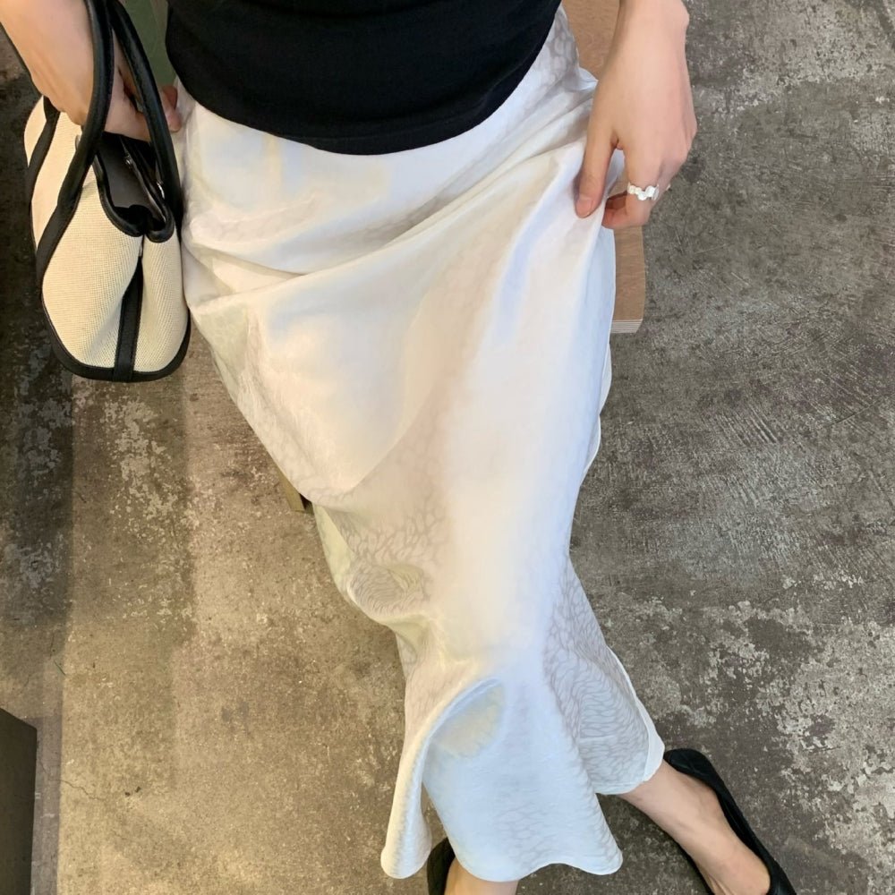 レオパ柄サテンマーメイドスカート｜オフィスカジュアル レディース 通販【ミレジェネ】