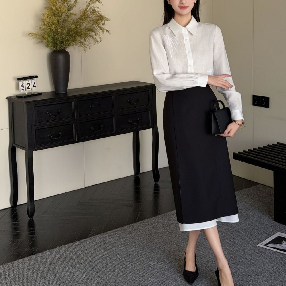 レイヤースリットミディスカート｜オフィスカジュアル レディース 通販【ミレジェネ】