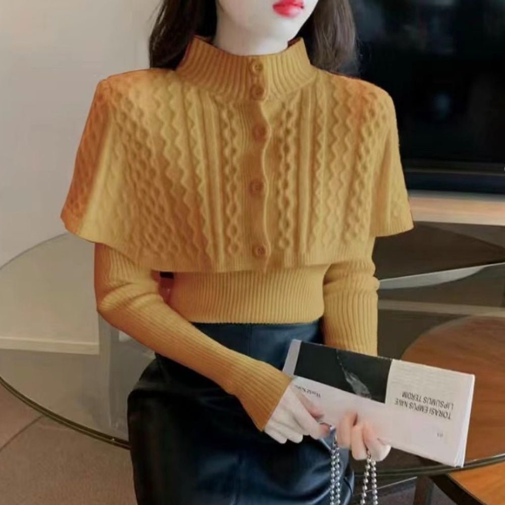 ケーブルニットケープアンサンブル｜オフィスカジュアル レディース 通販【ミレジェネ】