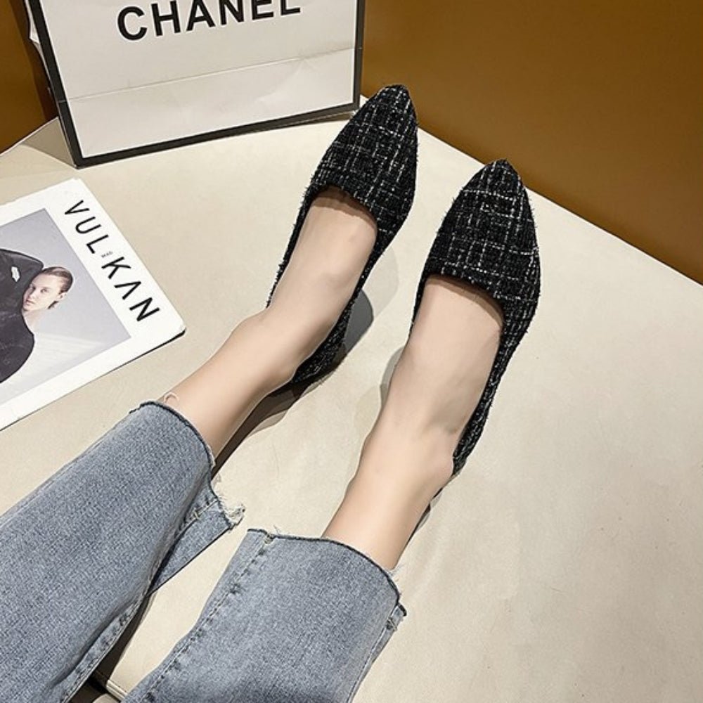 シンプルツイードフラットパンプス｜オフィスカジュアル レディース 通販【ミレジェネ】