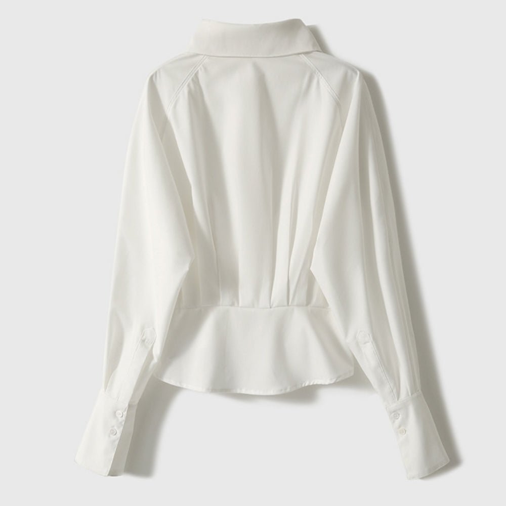 【着痩せ/通勤】ウエストマークレギュラーカラーブラウス [ミレジェネ]｜オフィスカジュアル レディース 通販【ミレジェネ】