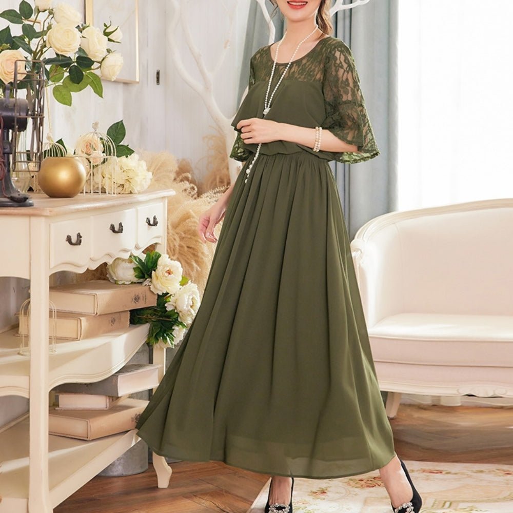 レース切り替えワンピース｜オフィスカジュアル レディース 通販【ミレジェネ】