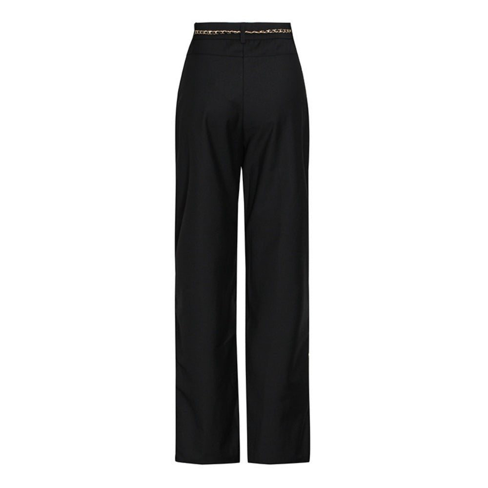 チェーンベルト付きストレートパンツ｜オフィスカジュアル レディース 通販【ミレジェネ】