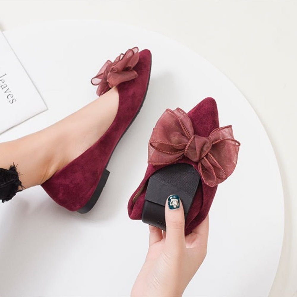 オーガンジーリボンフラットパンプス｜オフィスカジュアル レディース 通販【ミレジェネ】