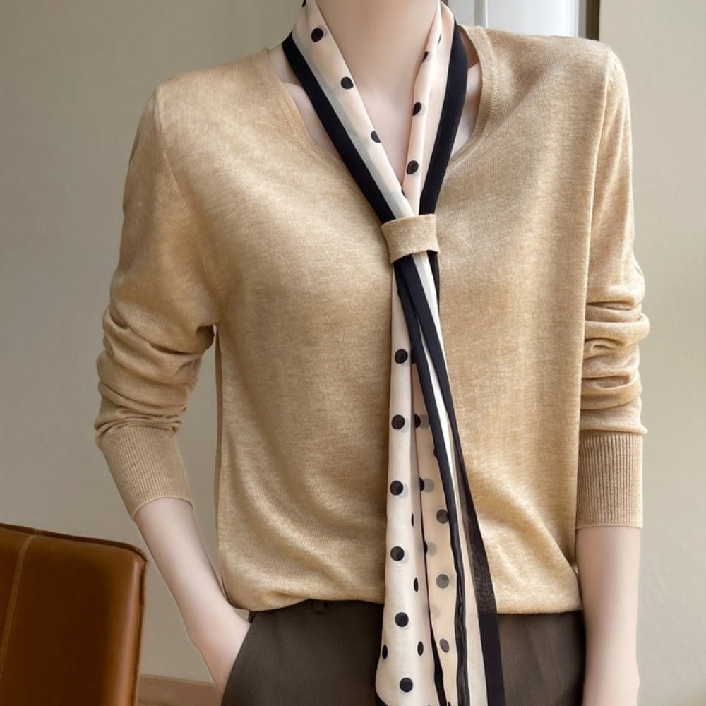 スカーフ付きニット｜オフィスカジュアル レディース 通販【ミレジェネ】