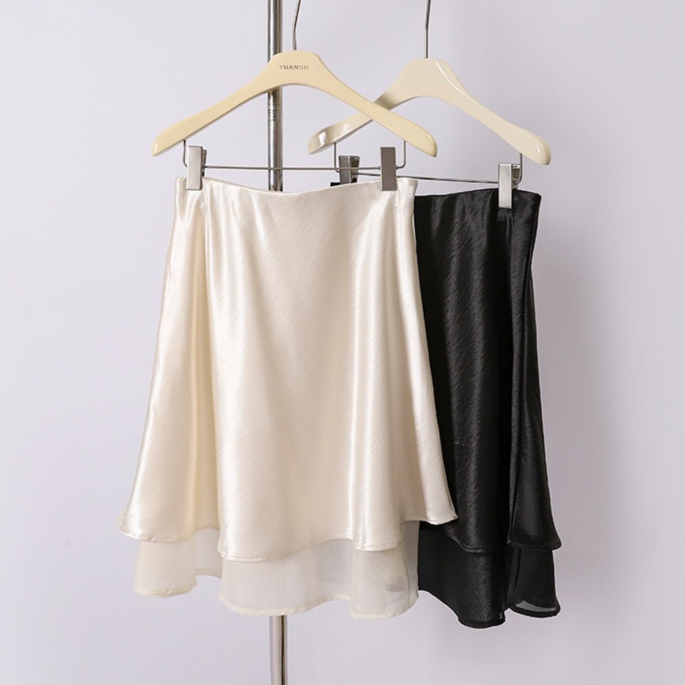 【通勤/きれいめ】サテン地フレアスカート [ミレジェネ]｜オフィスカジュアル レディース 通販【ミレジェネ】