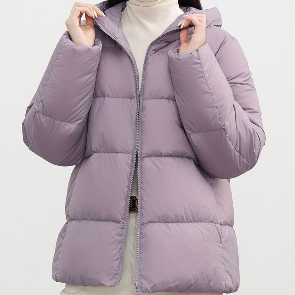 フード付きショートダウンジャケット｜オフィスカジュアル レディース 通販【ミレジェネ】