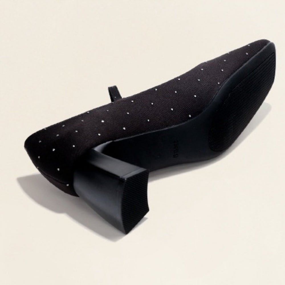 ラメドットスクエアトゥストラップパンプス｜オフィスカジュアル レディース 通販【ミレジェネ】