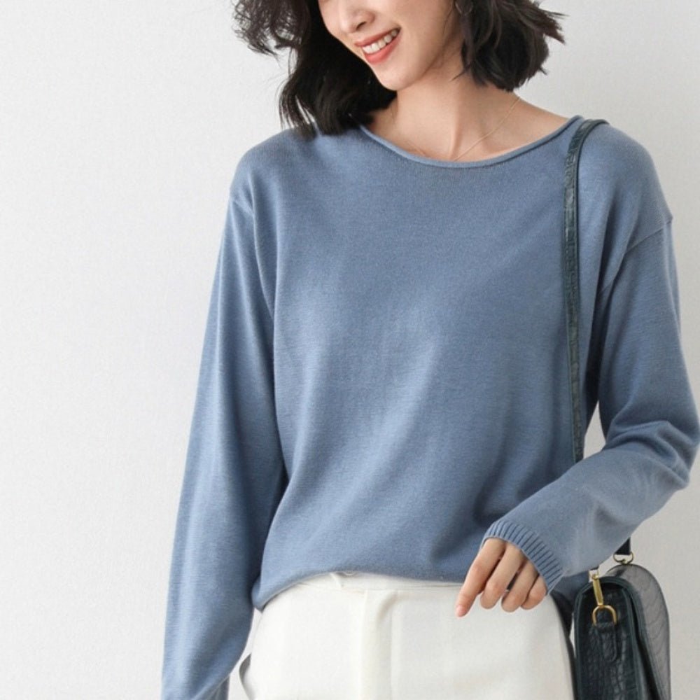 カシミヤ タッチボートネックセーター｜オフィスカジュアル レディース 通販【ミレジェネ】