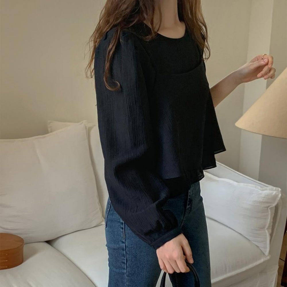 同素材キャミ付きブラウスアンサンブル｜オフィスカジュアル レディース 通販【ミレジェネ】