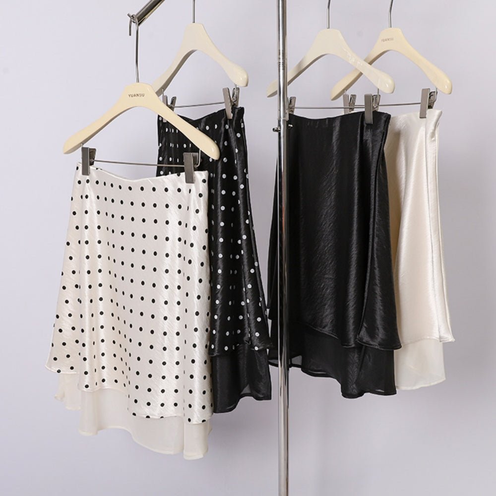 【通勤/きれいめ】サテン地フレアスカート [ミレジェネ]｜オフィスカジュアル レディース 通販【ミレジェネ】