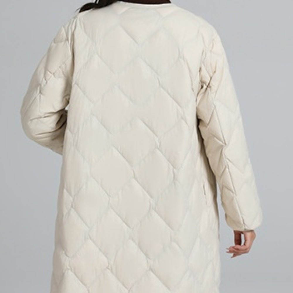 ラウンドネックミドル丈ダウンジャケット｜オフィスカジュアル レディース 通販【ミレジェネ】