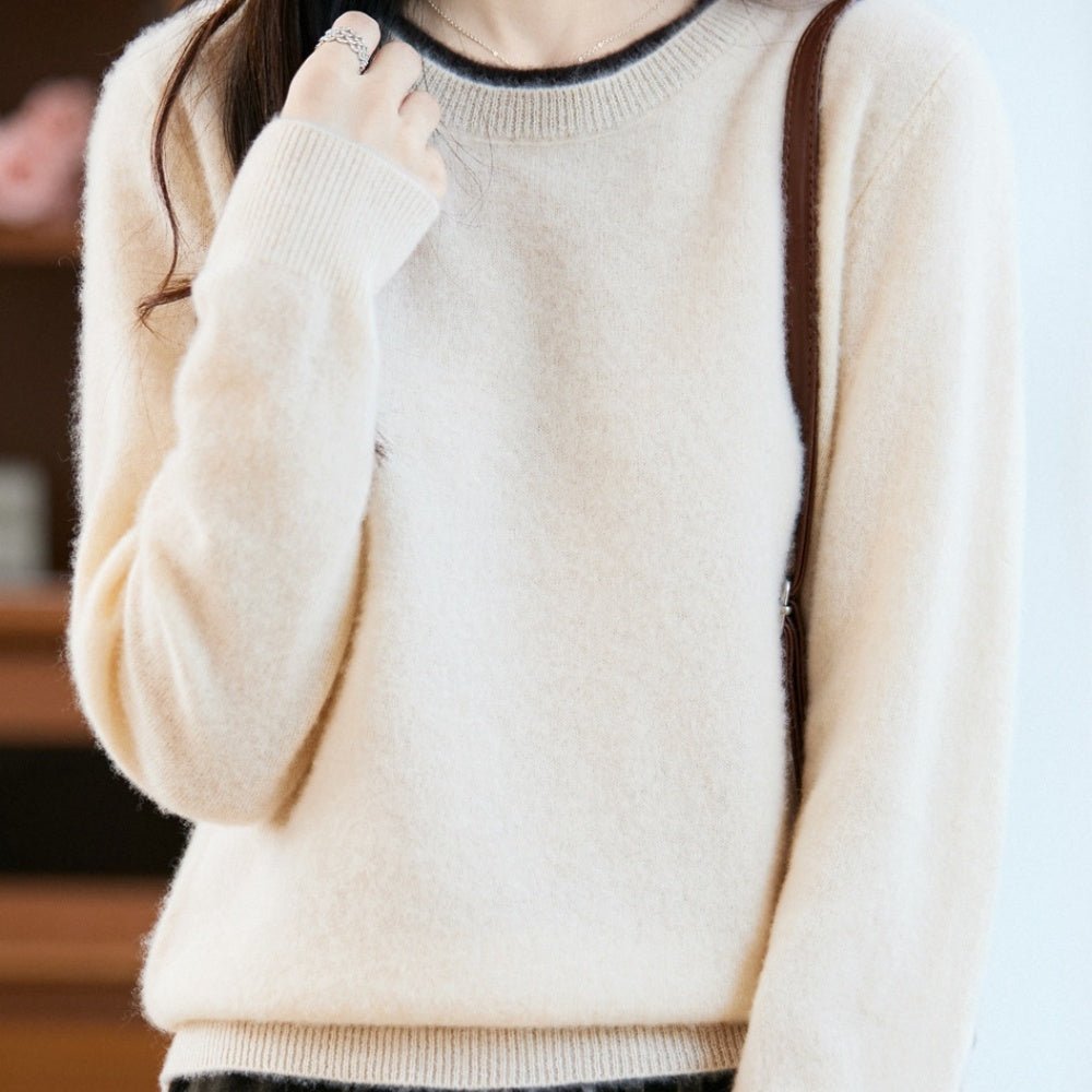 首元バイカラーニット｜オフィスカジュアル レディース 通販【ミレジェネ】