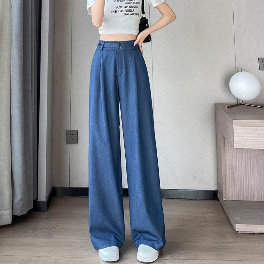 テンセルデニムストレートパンツ｜オフィスカジュアル レディース 通販【ミレジェネ】