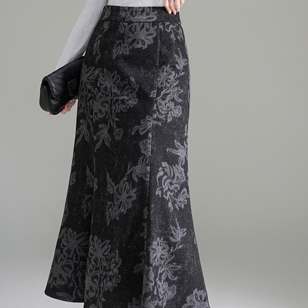 フラワープリントマーメイドスカート｜オフィスカジュアル レディース 通販【ミレジェネ】