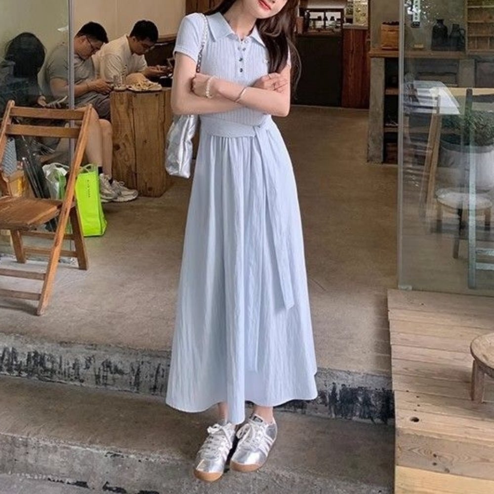 ポロドッキング半袖ワンピース｜オフィスカジュアル レディース 通販【ミレジェネ】