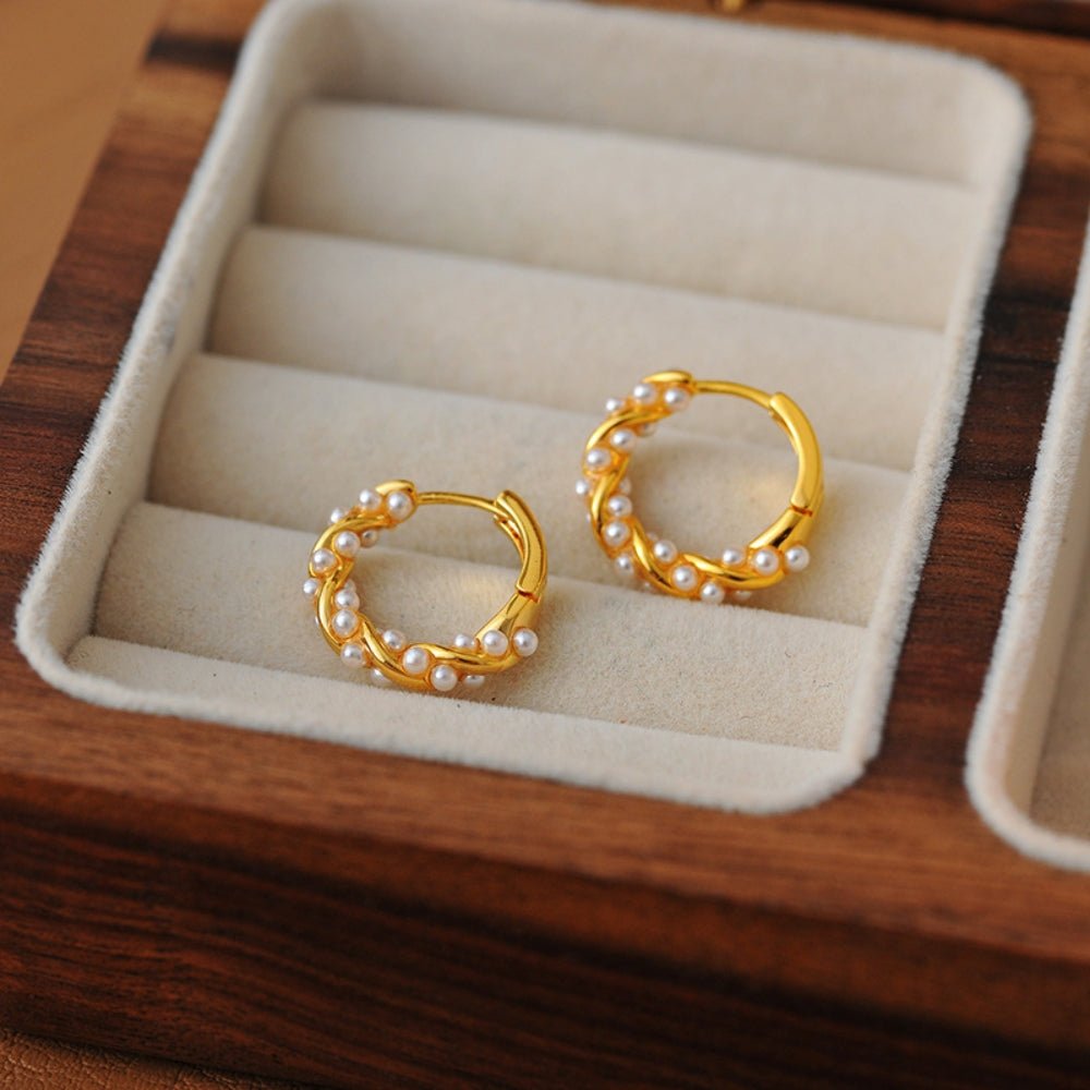ツイストパールフープピアス｜オフィスカジュアル レディース 通販【ミレジェネ】