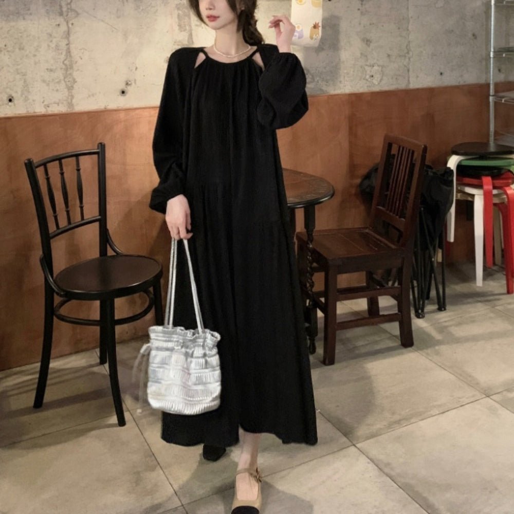 プリーツ加工長袖ワンピース｜オフィスカジュアル レディース 通販【ミレジェネ】