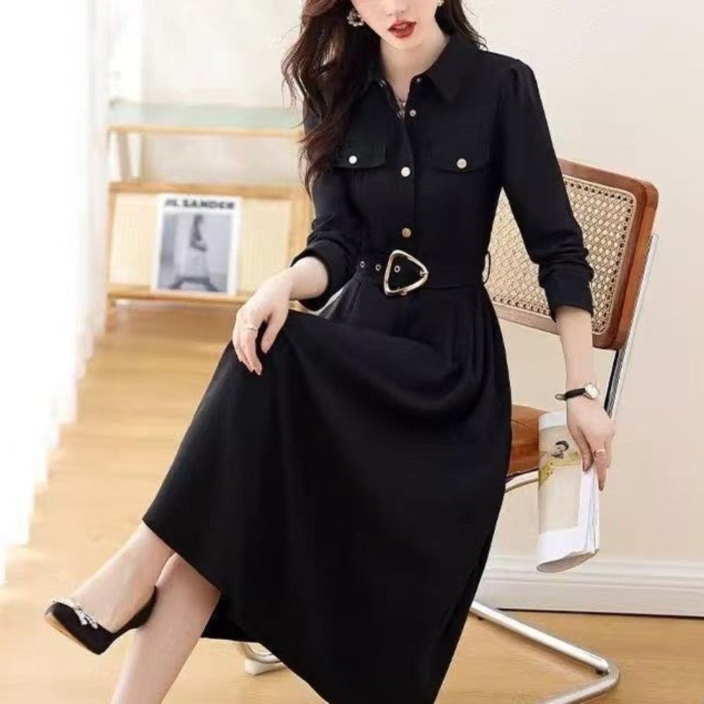 ミモレ丈シャツワンピース｜オフィスカジュアル レディース 通販【ミレジェネ】