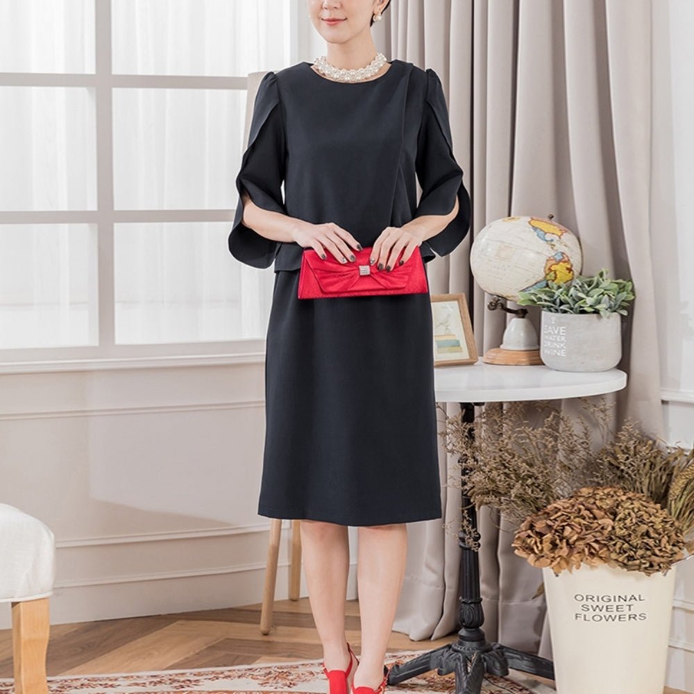 七分袖ツーピースドレス｜オフィスカジュアル レディース 通販【ミレジェネ】