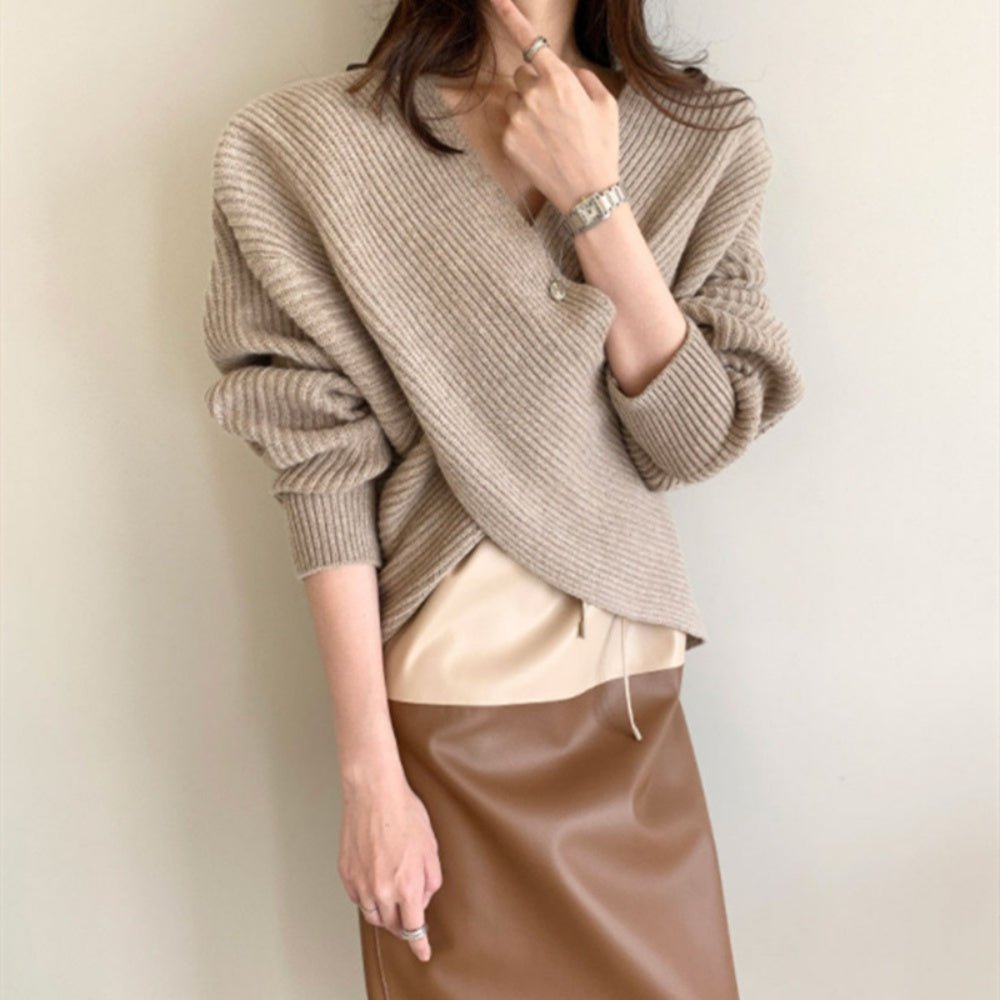 カシュクールリブニット｜オフィスカジュアル レディース 通販【ミレジェネ】