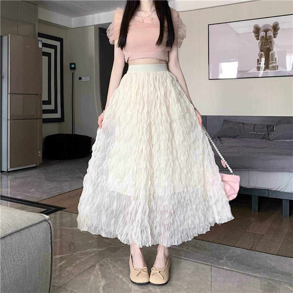 ウェーブプリーツシフォンマキシスカート｜オフィスカジュアル レディース 通販【ミレジェネ】