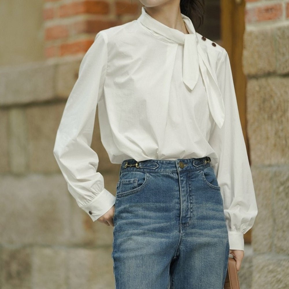 スカーフタイチェックブラウス｜オフィスカジュアル レディース 通販【ミレジェネ】