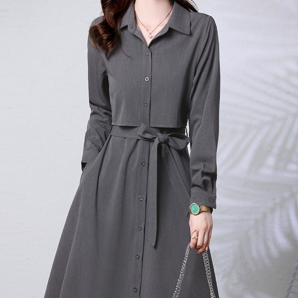 レギュラーカラーブラウスワンピース｜オフィスカジュアル レディース 通販【ミレジェネ】