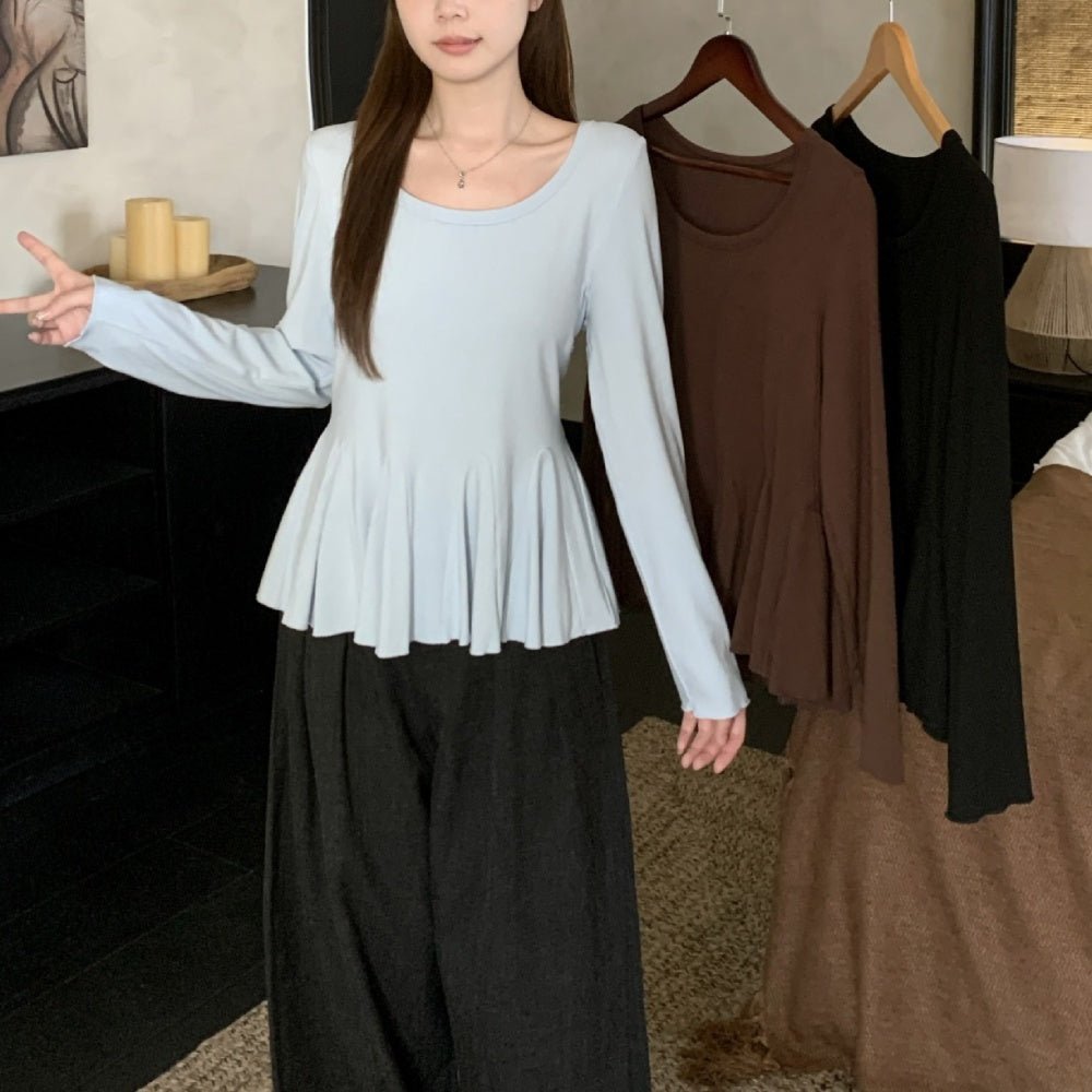 ペプラムリブカットソートップス｜オフィスカジュアル レディース 通販【ミレジェネ】