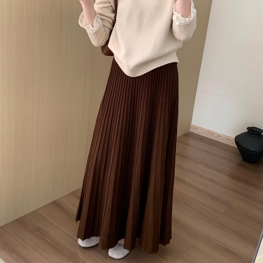 プリーツニットマキシスカート｜オフィスカジュアル レディース 通販【ミレジェネ】