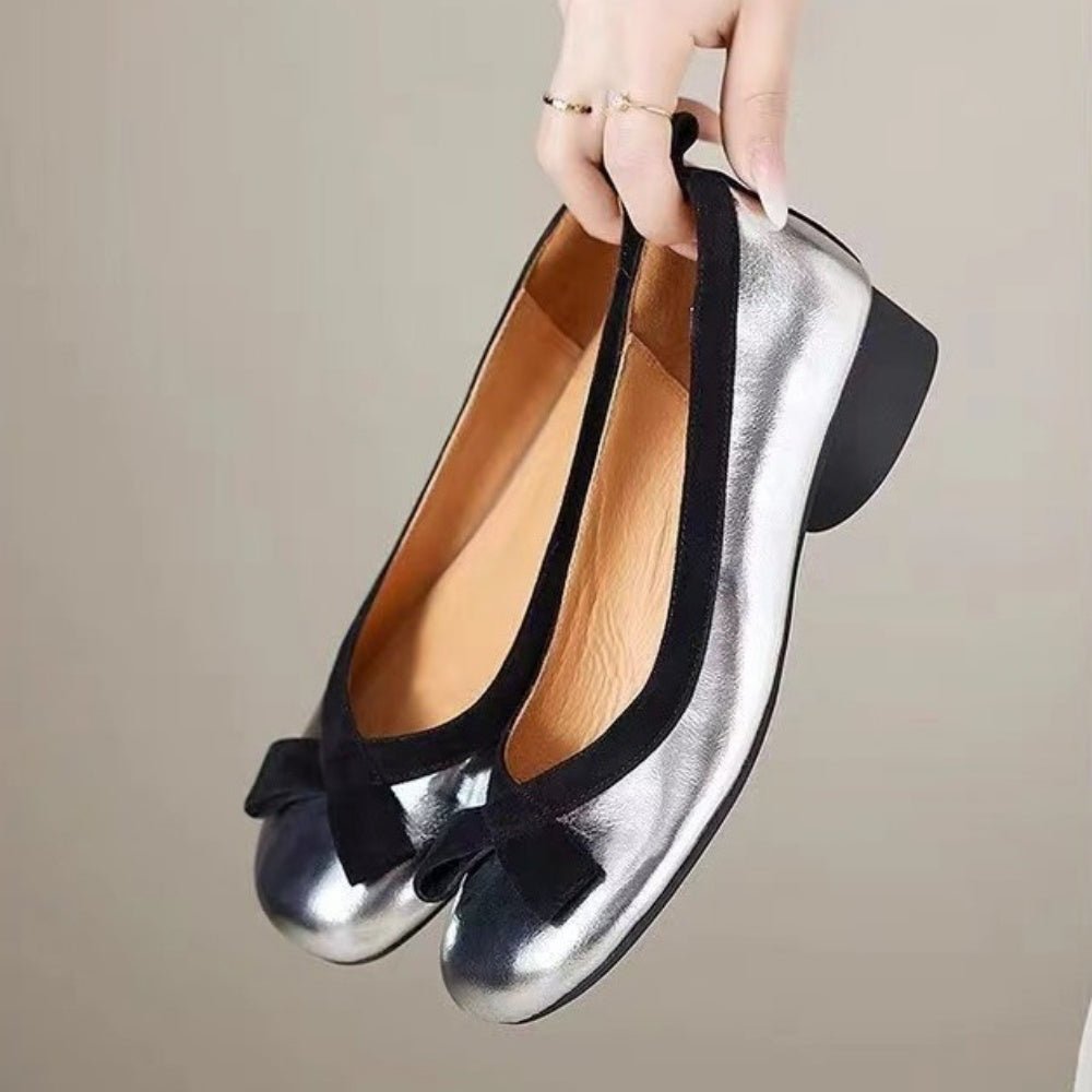 スクエアトゥリボンパンプス｜オフィスカジュアル レディース 通販【ミレジェネ】